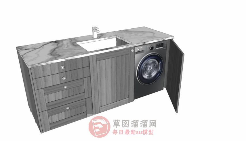 浴室柜洗衣柜SU模型