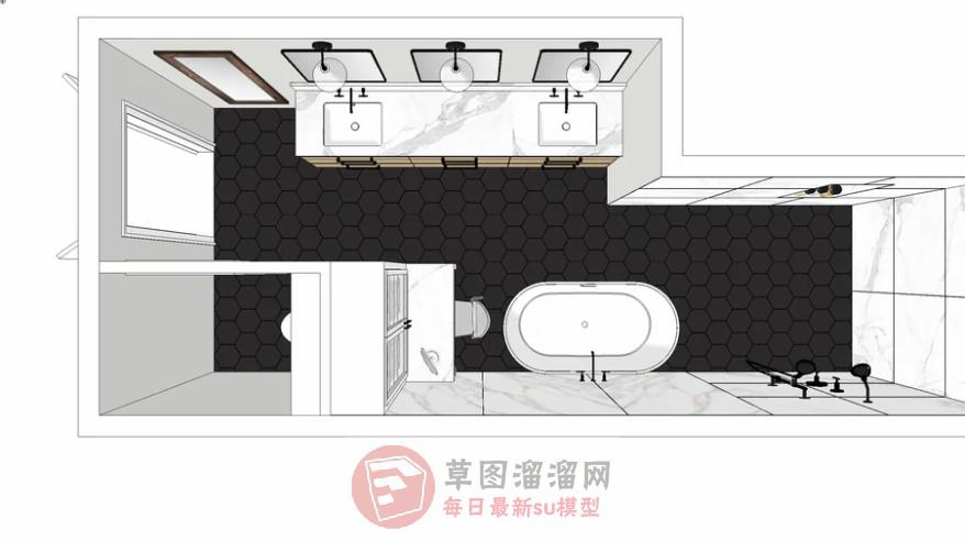 浴室卫生间SU模型