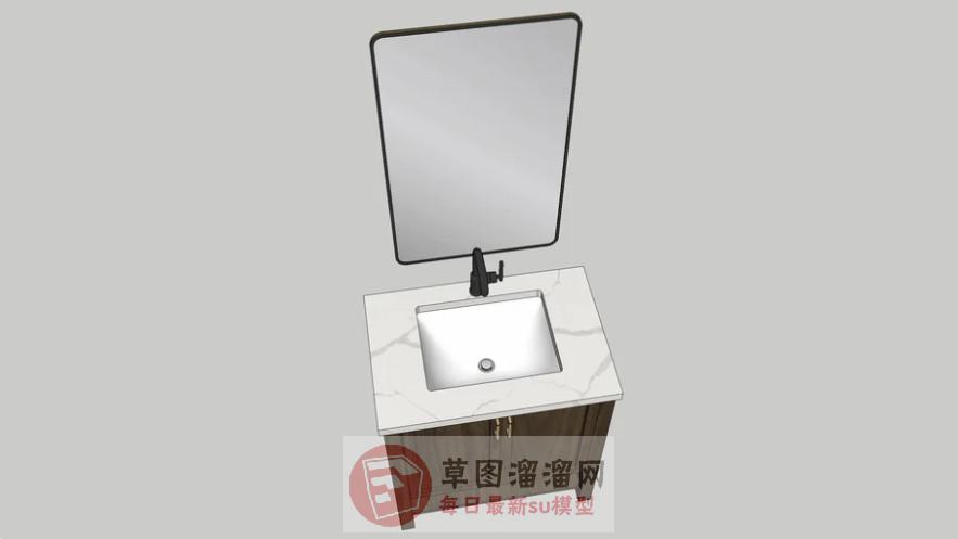 镜子浴室柜家具SU模型