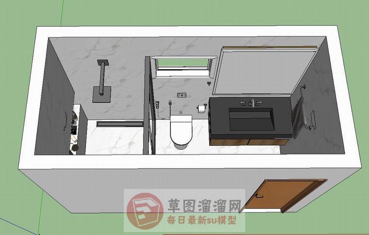 浴室洗澡房卫生间SU模型