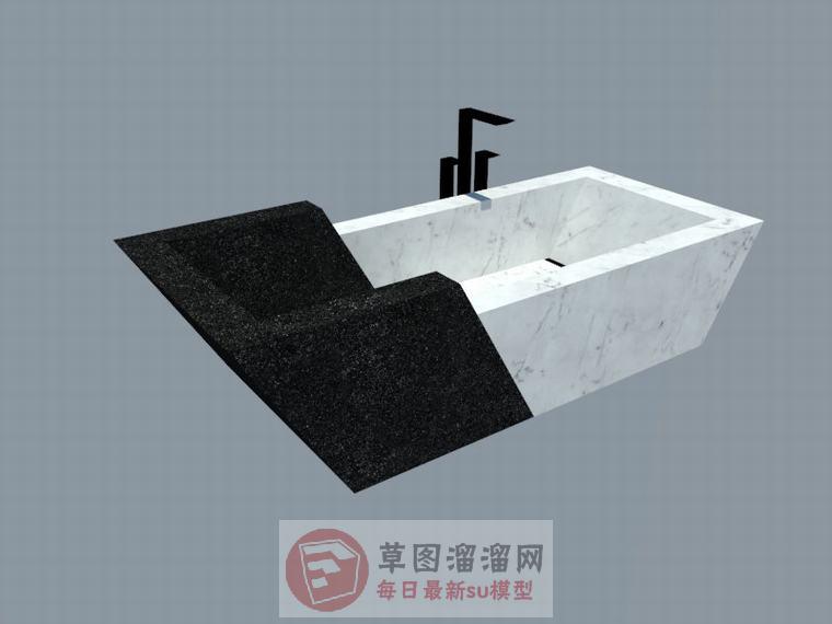 浴室大理石浴缸SU模型