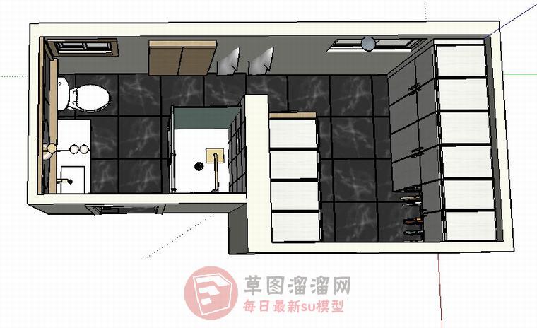 浴室浴卫更衣室SU模型