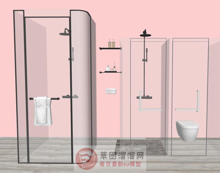 淋浴房浴卫SU模型