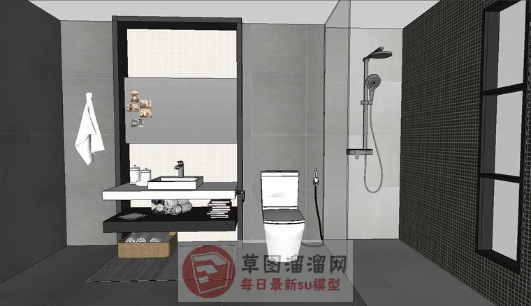 浴室卫生间浴室柜SU模型
