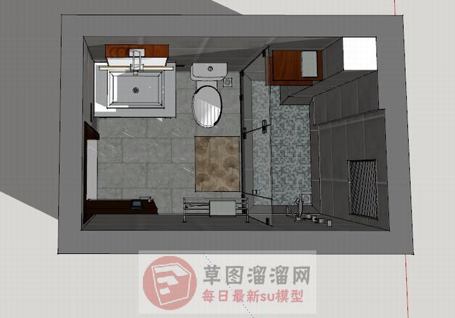 卫生间浴室浴室柜SU模型