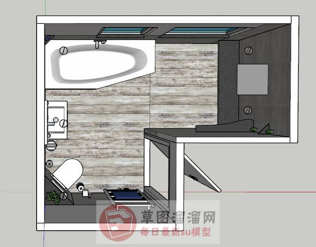 浴室卫生间浴缸SU模型