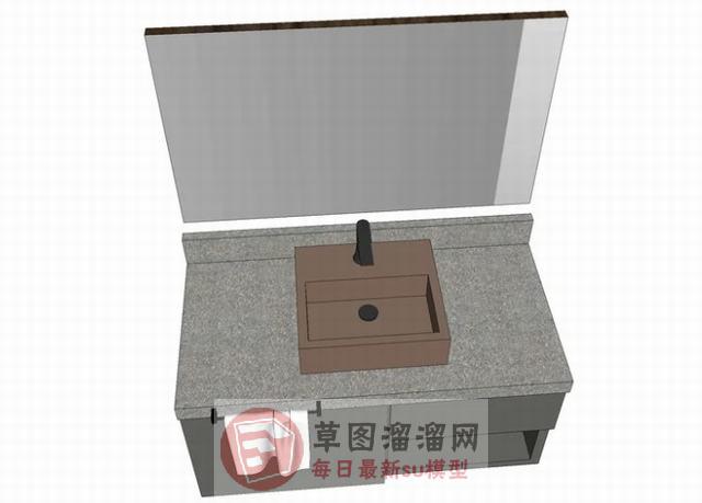 浴室柜洗手池SU模型