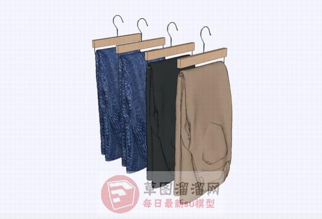 挂着浴巾毛巾SU模型