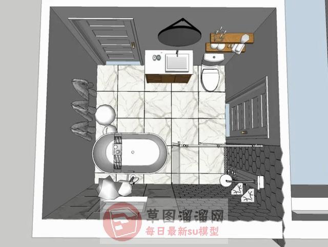 浴室卫生间SU模型