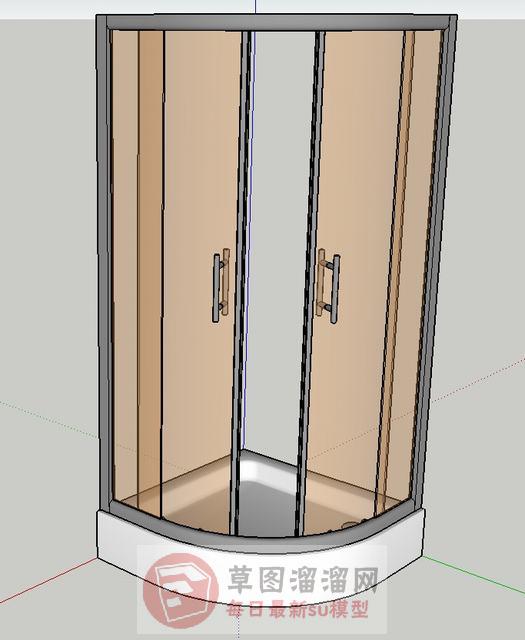 玻璃淋浴间淋浴房SU模型