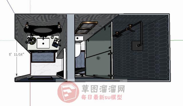 浴室卫生间SU模型