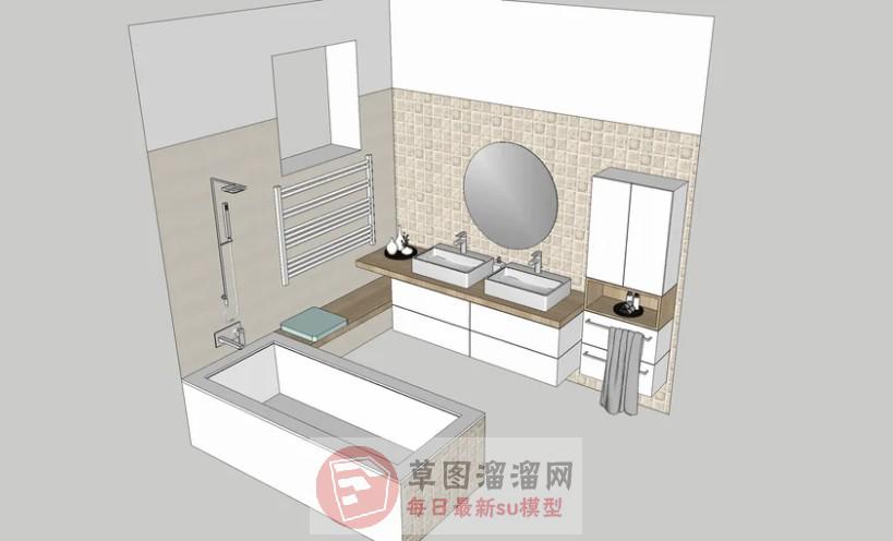浴室道具浴缸SU模型