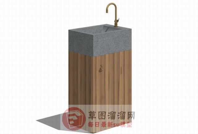 洗手池浴室柜SU模型