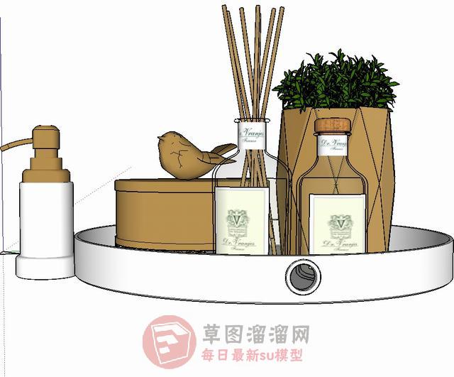 浴室装饰品沐浴露SU模型