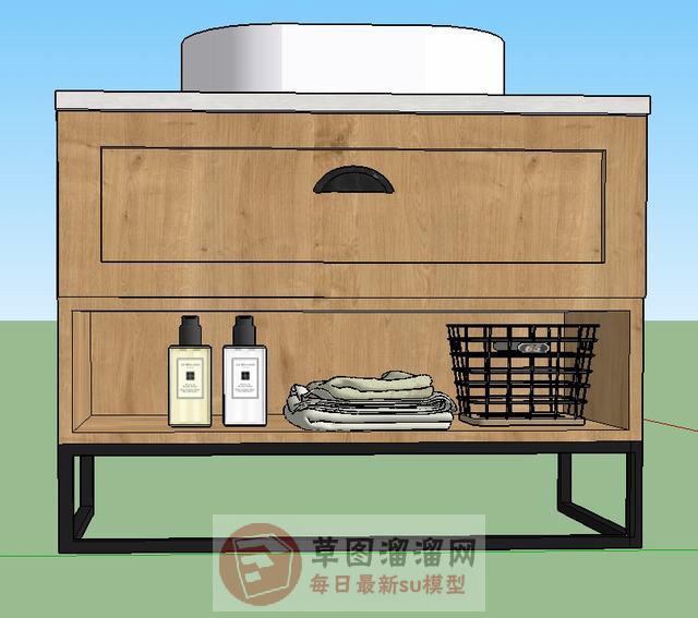 浴室柜洗手池洗漱台SU模型
