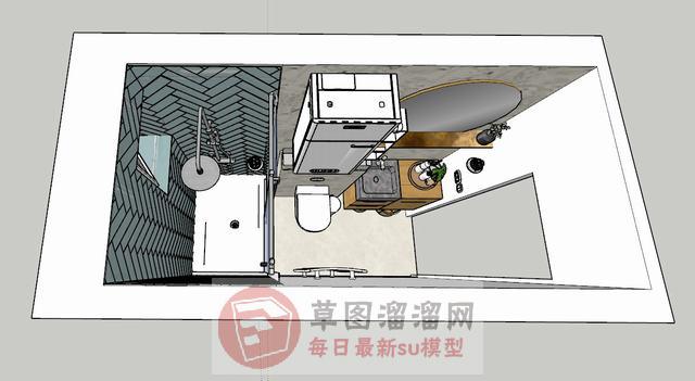 卫生间浴室间浴室柜SU模型