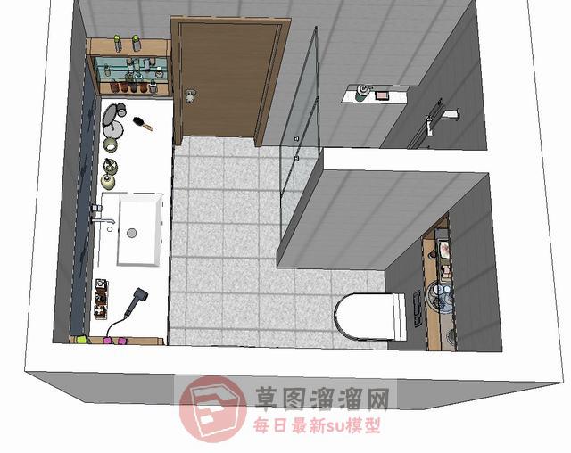 浴室卫生间淋浴SU模型
