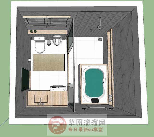 洗手间浴室间卫生间SU模型