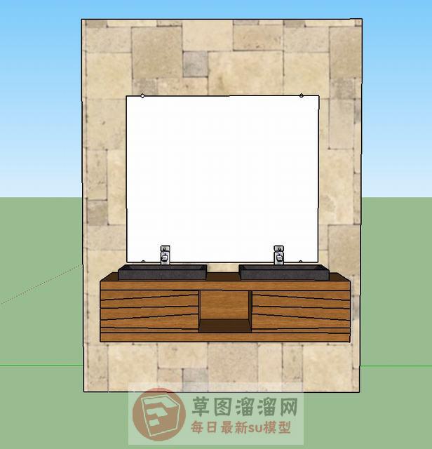 浴室柜洗手池SU模型