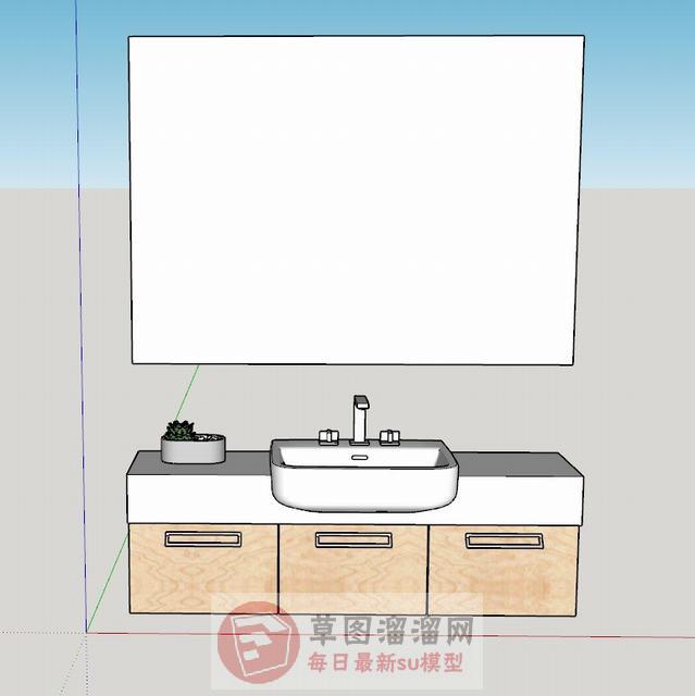 浴室柜洗手池洗漱台SU模型