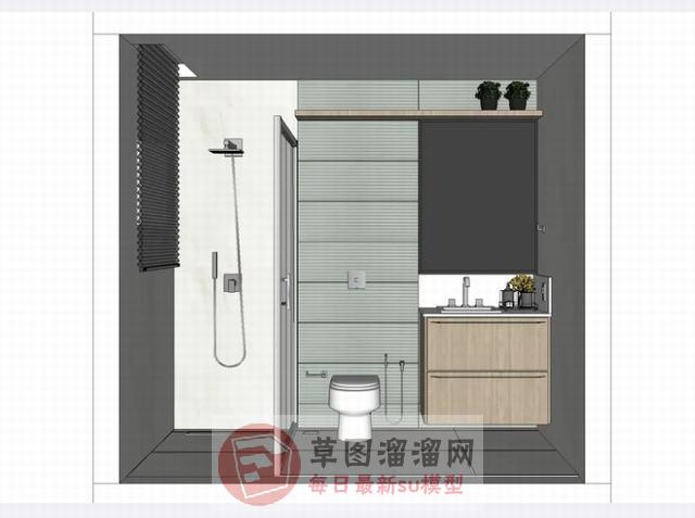 浴室洗澡房淋浴间SU模型