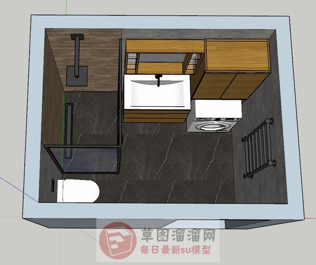 浴室洗澡房淋浴间SU模型