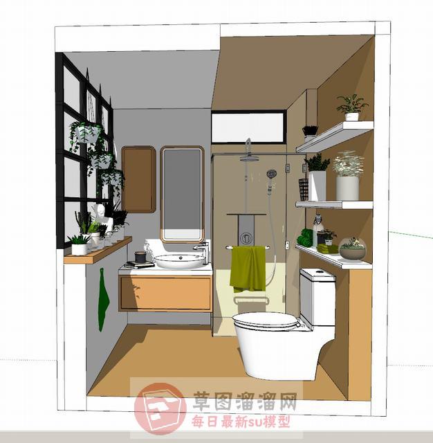 浴室卫生间浴室柜SU模型