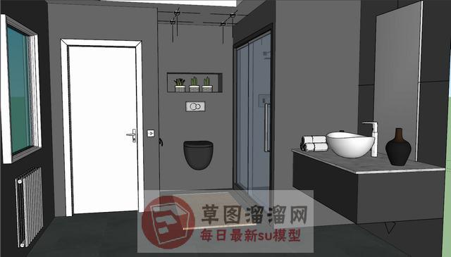 浴室浴室柜SU模型