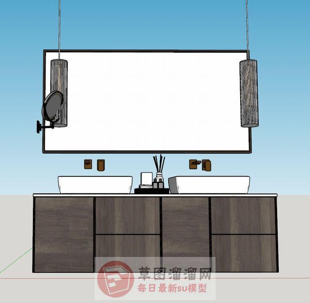 浴室柜浴室镜SU模型