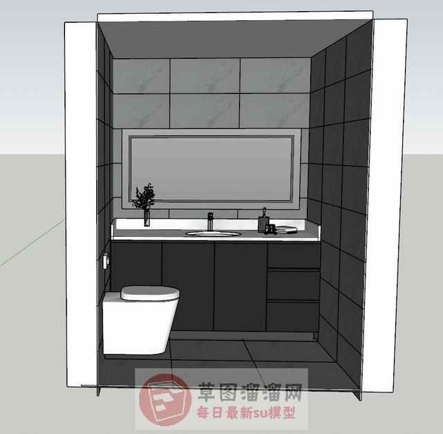 浴室柜马桶SU模型