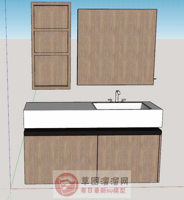 浴室柜洗手台洗漱池SU模型