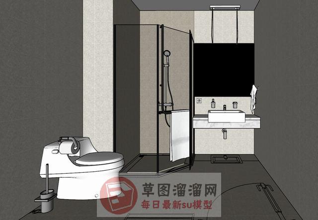 浴室卫生间淋浴间SU模型