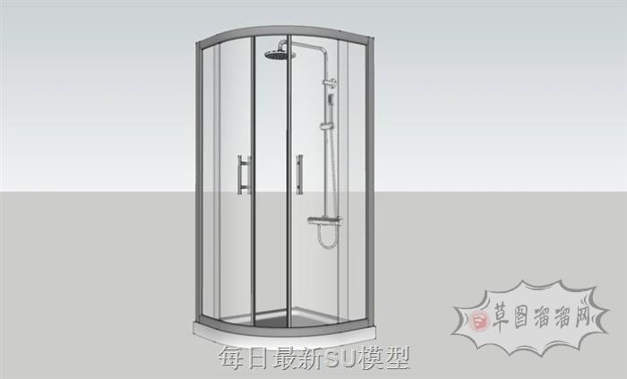 淋浴玻璃淋浴房SU模型