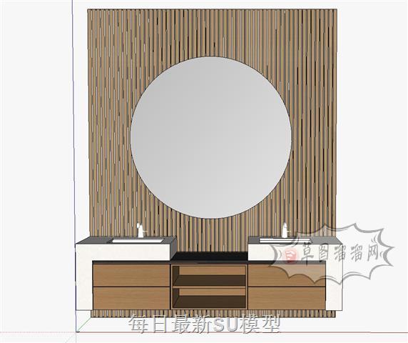 浴室柜洗手池SU模型
