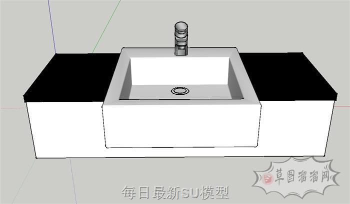 洗漱台洗手池SU模型