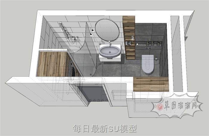浴室卫浴淋浴间SU模型