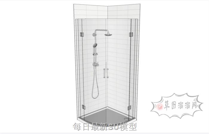 淋浴间玻璃隔断SU模型