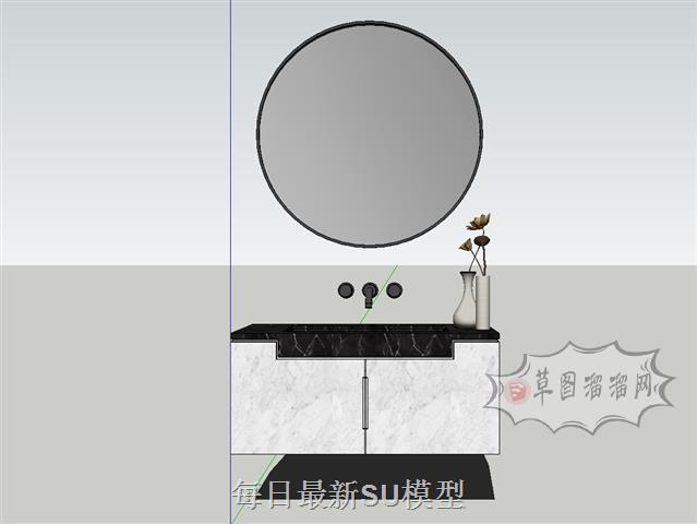 浴室柜洗漱台洗手池SU模型