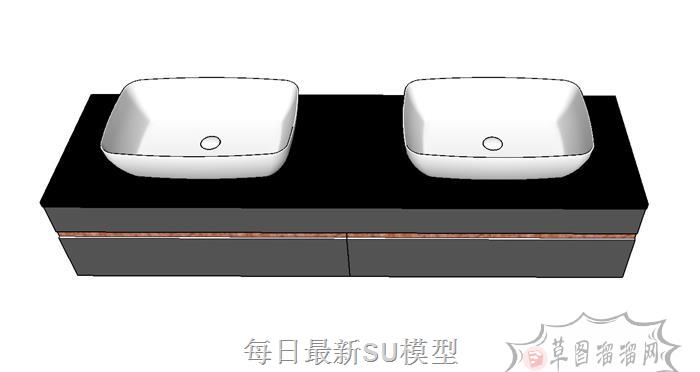 浴室柜洗手池SU模型