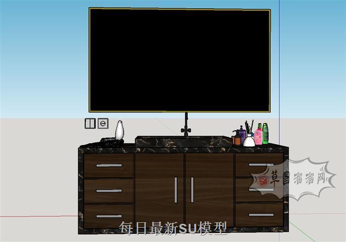 浴室柜洗漱池洗手台SU模型