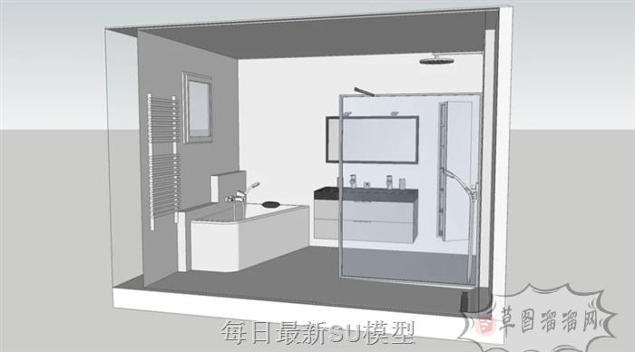 浴室浴缸SU模型