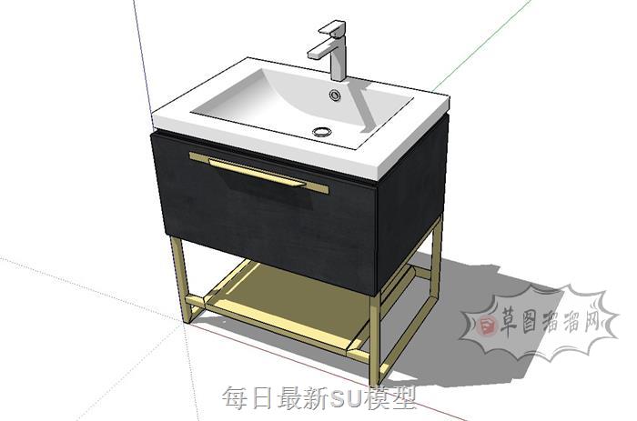 浴室柜洗手池洗漱台SU模型