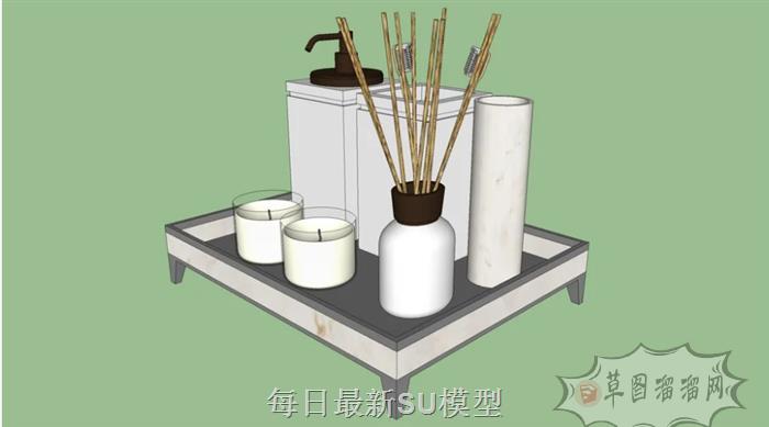 浴室洁具沐浴露SU模型