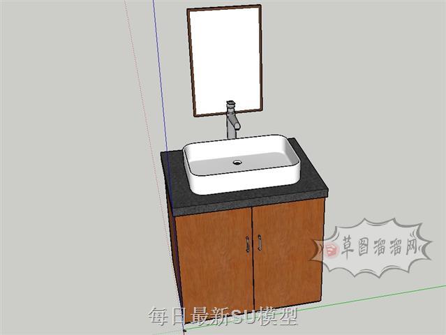 浴室柜洗手池洗漱台SU模型