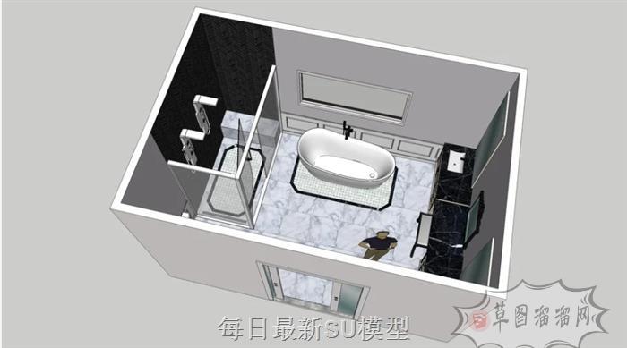 浴卫淋浴间浴室SU模型