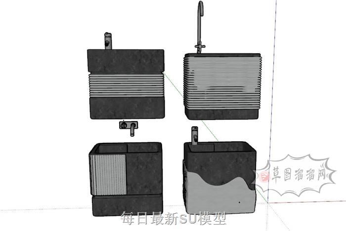 浴卫洁具水池SU模型