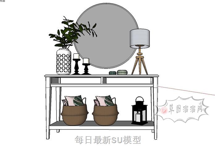 浴室柜浴室镜装饰SU模型