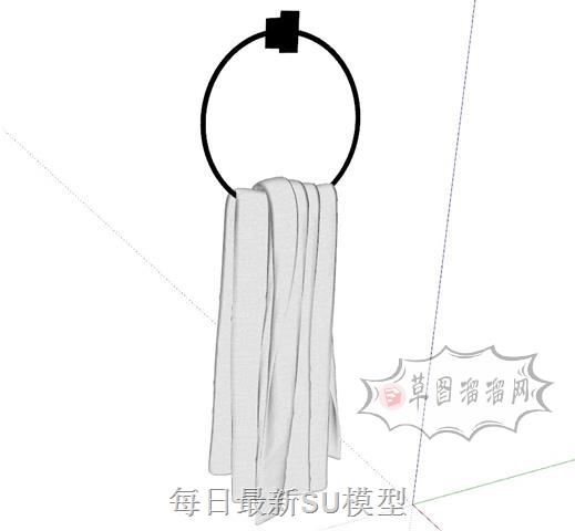 浴室道具毛巾SU模型