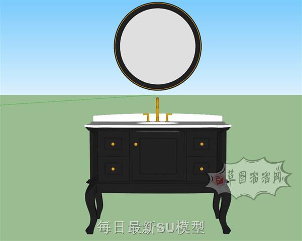 浴室柜浴室镜SU模型