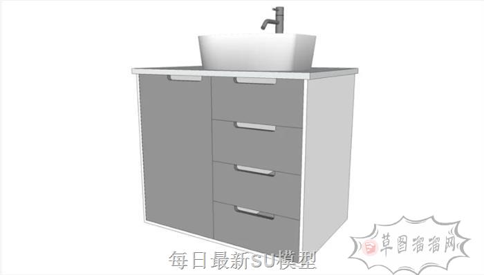 洗手池浴室柜洗漱台SU模型